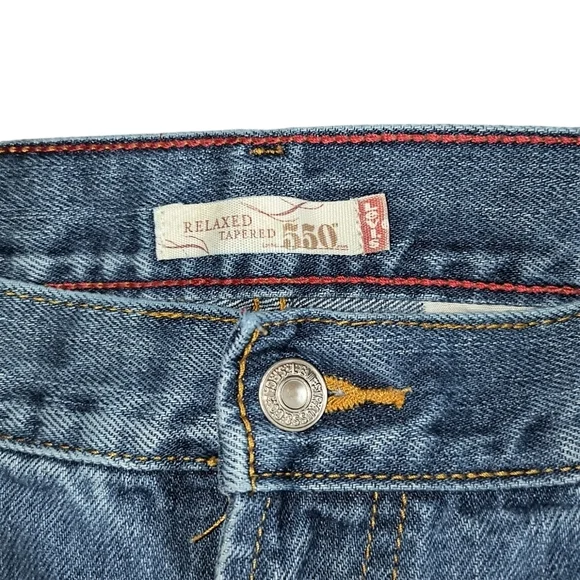 Vintage 100% Cotton Levi's 550 Relaxed Tapered High Rise "Mom" Jeans Size 14 S - Picture 3 of 7